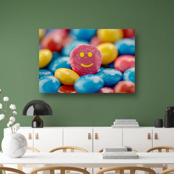 Smiley Snoepberg Kunstwerk canvas