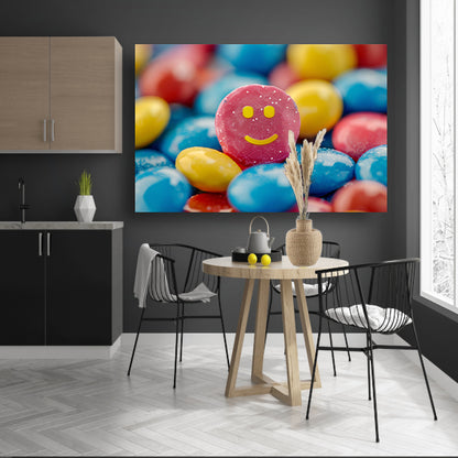 Smiley Snoepberg Kunstwerk canvas