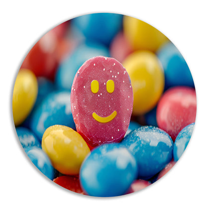 Smiley Snoepberg Kunstwerk aluminium muurcirkel