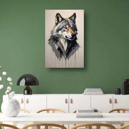 Intense Blik van een Abstracte Wolf Acrylglas