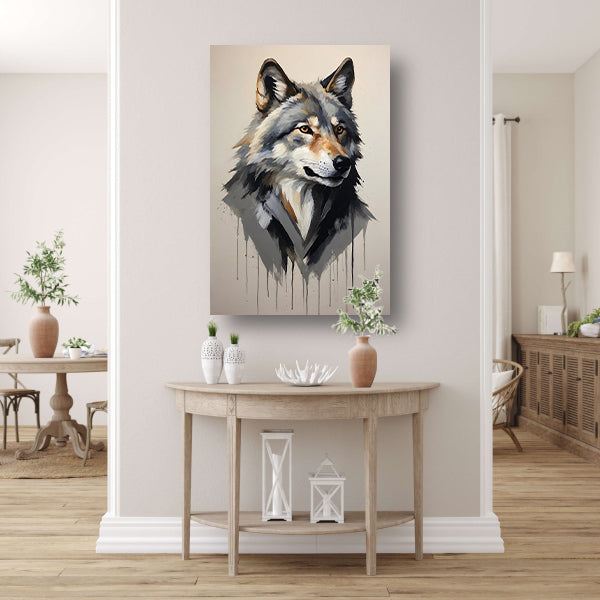 Intense Blik van een Abstracte Wolf canvas