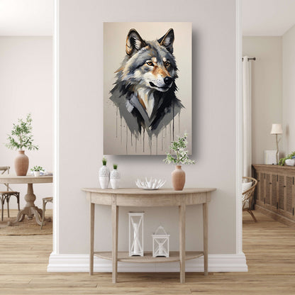 Intense Blik van een Abstracte Wolf canvas