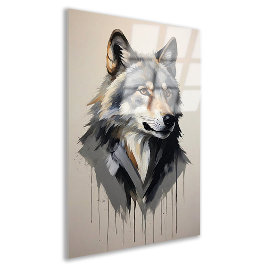 Intense Blik van een Abstracte Wolf Acrylglas