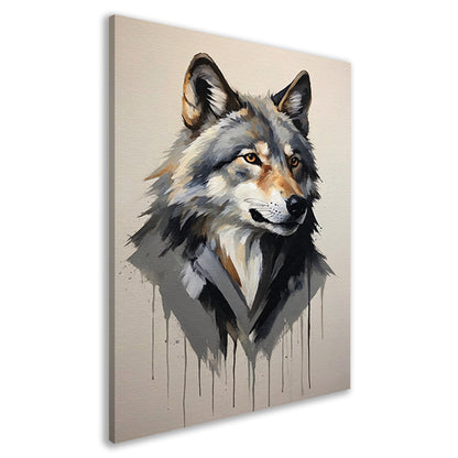 Intense Blik van een Abstracte Wolf canvas