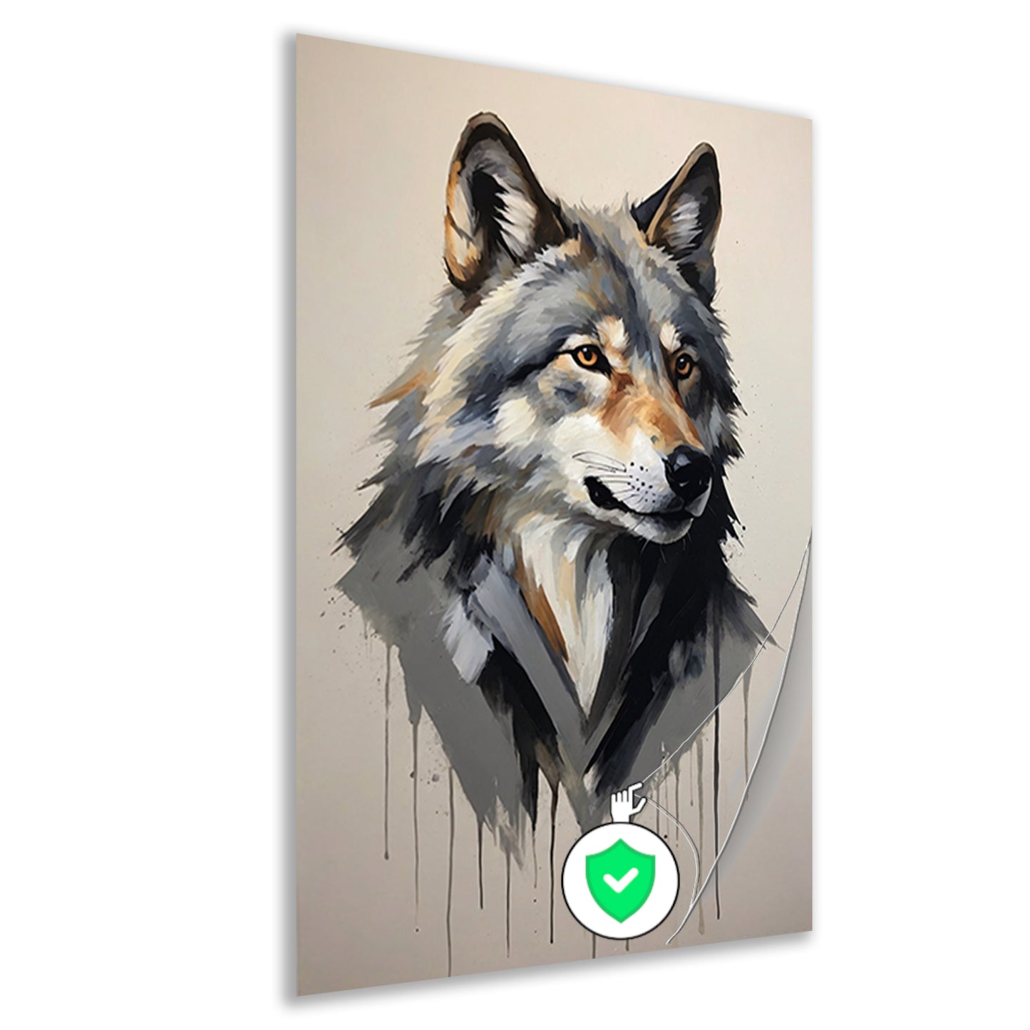 Intense Blik van een Abstracte Wolf poster