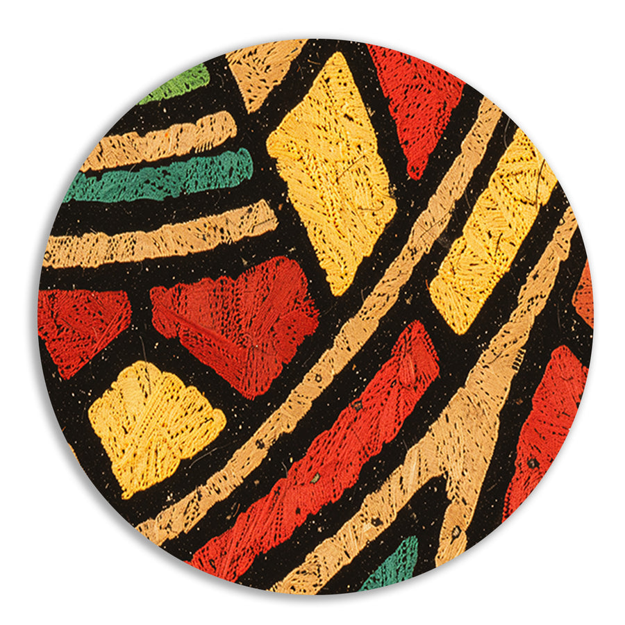Abstract patroon met kleurrijke geometrische vormen forex muurcirkel