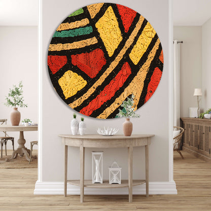 Abstract patroon met kleurrijke geometrische vormen forex muurcirkel