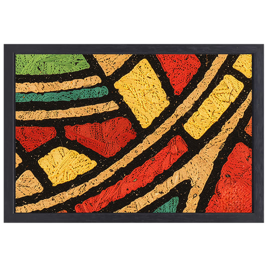 Abstract patroon met kleurrijke geometrische vormen canvas met baklijst