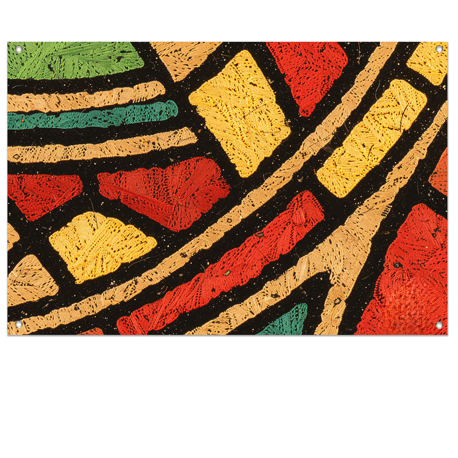 Abstract patroon met kleurrijke geometrische vormen tuinposter