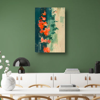 Abstracte expressie van levendige bloemen in natuur canvas