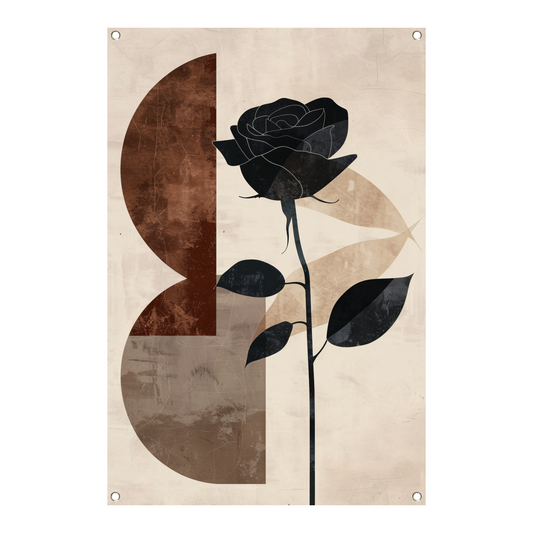 Sepia Roos met Art Deco Invloeden tuinposter
