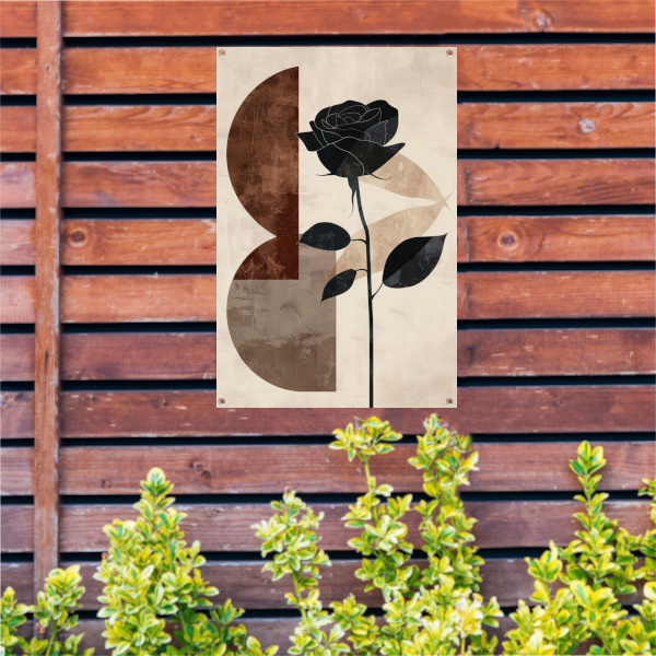 Sepia Roos met Art Deco Invloeden tuinposter
