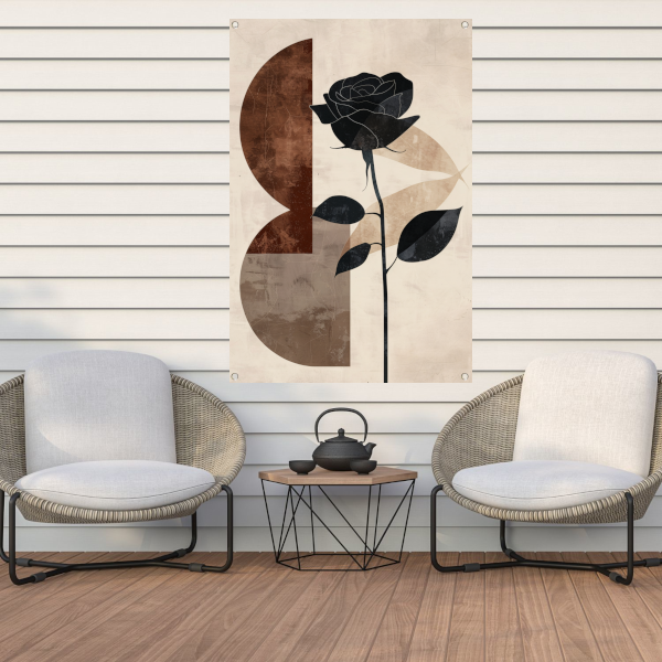 Sepia Roos met Art Deco Invloeden tuinposter