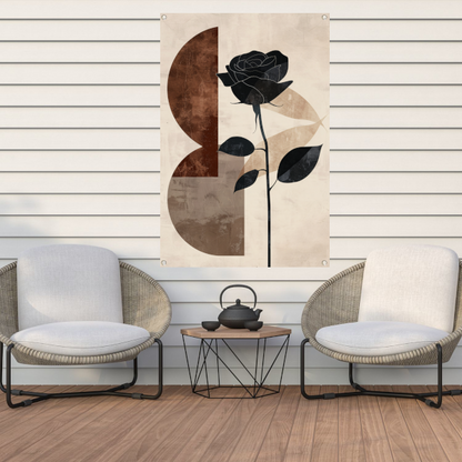Sepia Roos met Art Deco Invloeden tuinposter