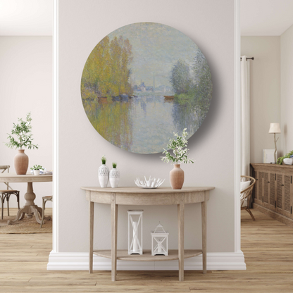 Herfst aan de Seine, Argenteuil - Claude Monet aluminium muurcirkel