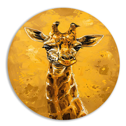 Minimalistisch Giraffe Schilderij voor Modern Interieur aluminium muurcirkel