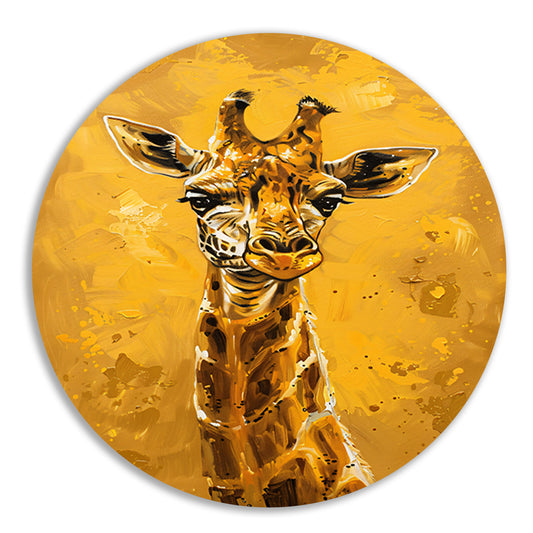 Minimalistisch Giraffe Schilderij voor Modern Interieur aluminium muurcirkel