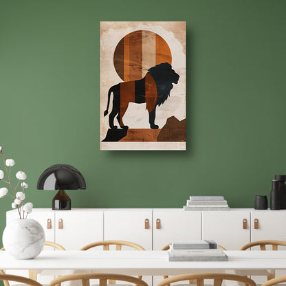 Gestileerde Leeuw op Monochrome Achtergrond acrylglas