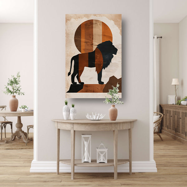 Gestileerde Leeuw op Monochrome Achtergrond acrylglas