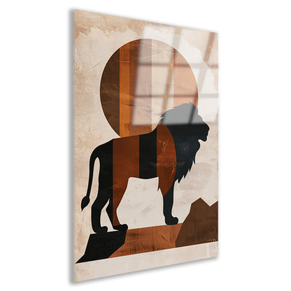 Gestileerde Leeuw op Monochrome Achtergrond acrylglas