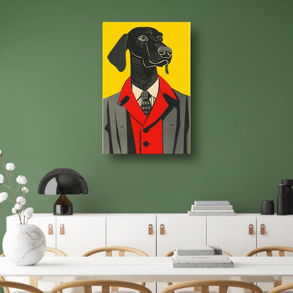Modern Hond in Pak Kunstwerk canvas