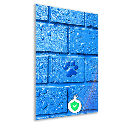 Blauwe Muur met Pootafdruk poster