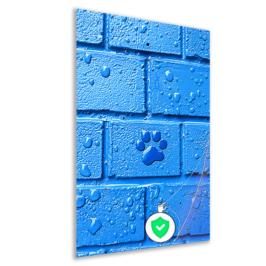 Blauwe Muur met Pootafdruk poster