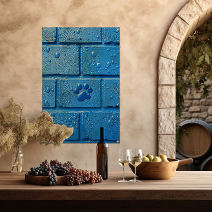 Blauwe Muur met Pootafdruk tuinposter