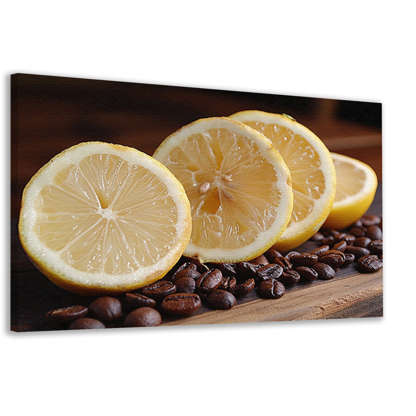 Citroenen en koffiebonen stilleven canvas