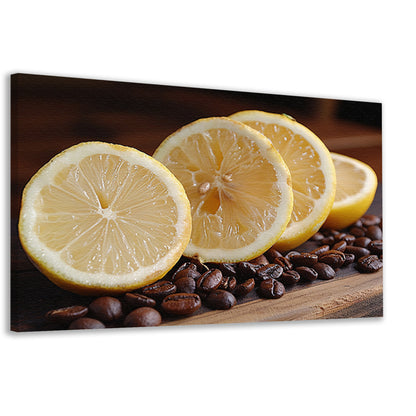 Citroenen en koffiebonen stilleven canvas