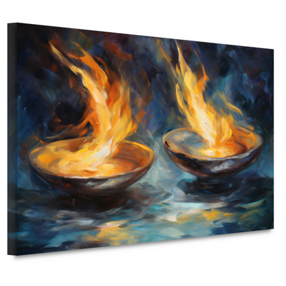 Vurige symfonie in kleurrijke schalen canvas