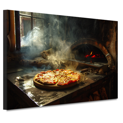 Huisgemaakte pizza in traditionele oven canvas