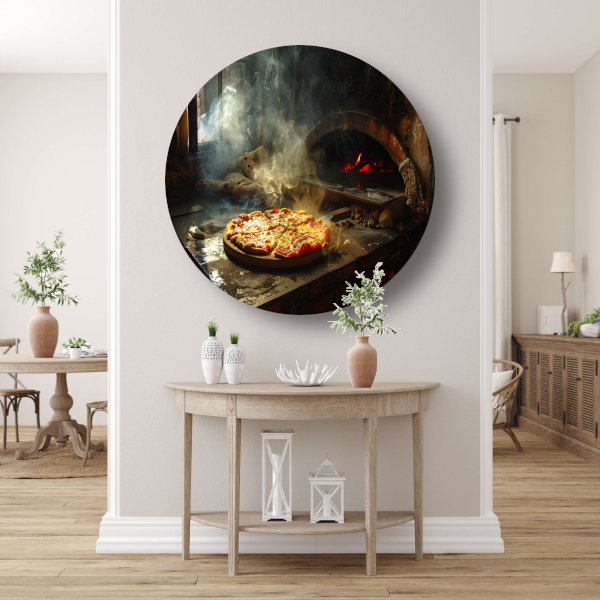 Huisgemaakte pizza in traditionele oven forex muurcirkel