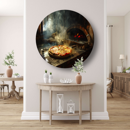 Huisgemaakte pizza in traditionele oven forex muurcirkel