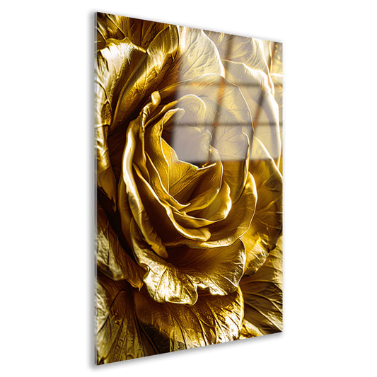 Gouden Gloed van Gedetailleerde Bloemblaadjes acrylglas