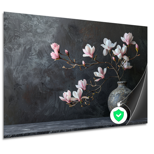 Magnolia en Antieke Vaas Stilleven poster