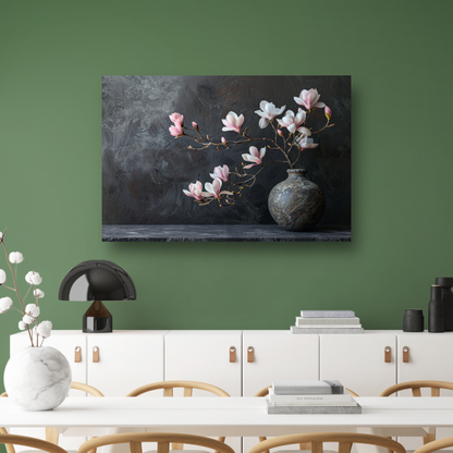 Magnolia en Antieke Vaas Stilleven canvas