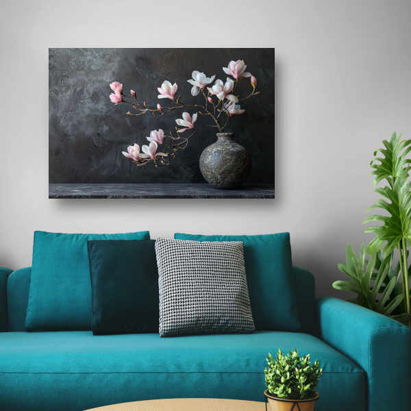 Magnolia en Antieke Vaas Stilleven canvas