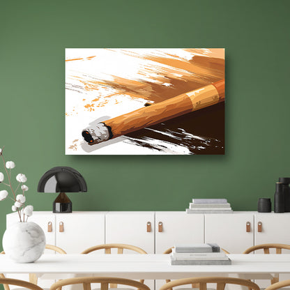 Abstracte sigaar met dynamische penseelstreken   poster
