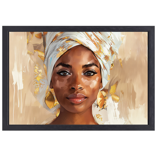 Vrouwelijke Schoonheid in Gouden Licht canvas met baklijst