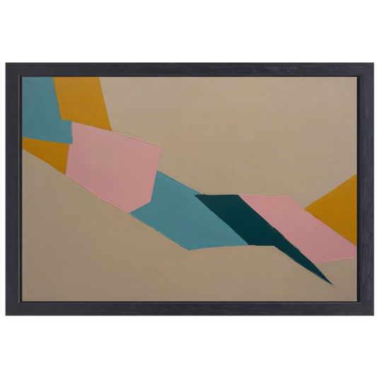 Samenspel van Vorm en Kleur in Minimalisme canvas met baklijst