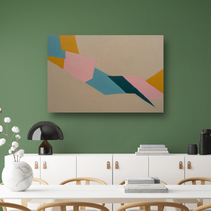 Samenspel van Vorm en Kleur in Minimalisme canvas met baklijst