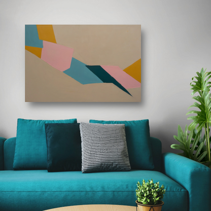 Samenspel van Vorm en Kleur in Minimalisme canvas met baklijst