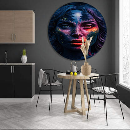 Surrealistisch portret met boslandschap forex muurcirkel