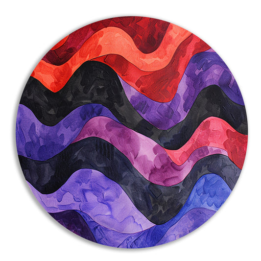 Abstracte golvende lijnen in levendige kleuren forex muurcirkel