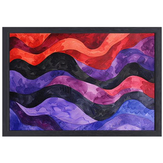 Abstracte golvende lijnen in levendige kleuren canvas met baklijst