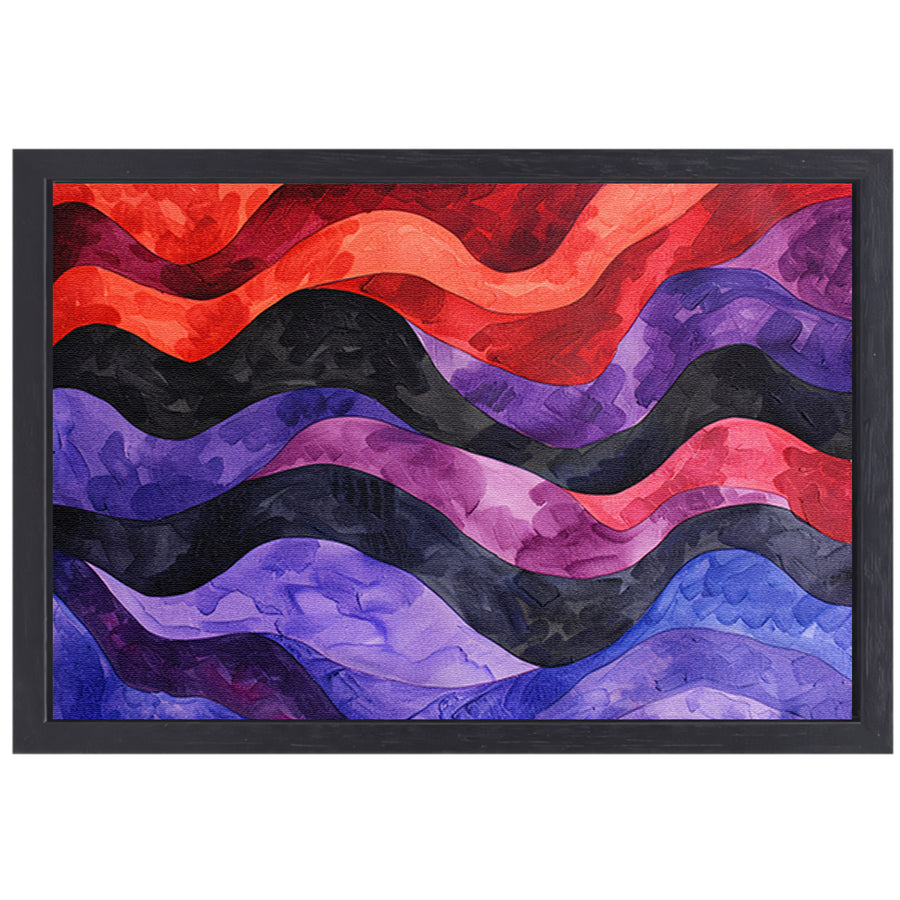 Abstracte golvende lijnen in levendige kleuren canvas met baklijst