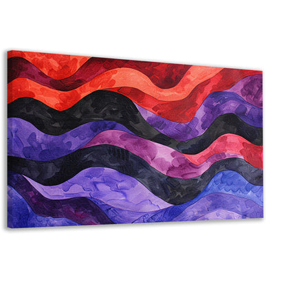 Abstracte golvende lijnen in levendige kleuren canvas