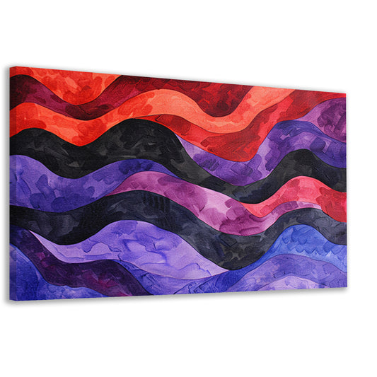 Abstracte golvende lijnen in levendige kleuren canvas