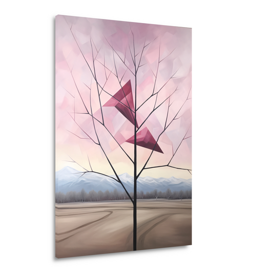 Minimalistische boom met bergen Acrylglas